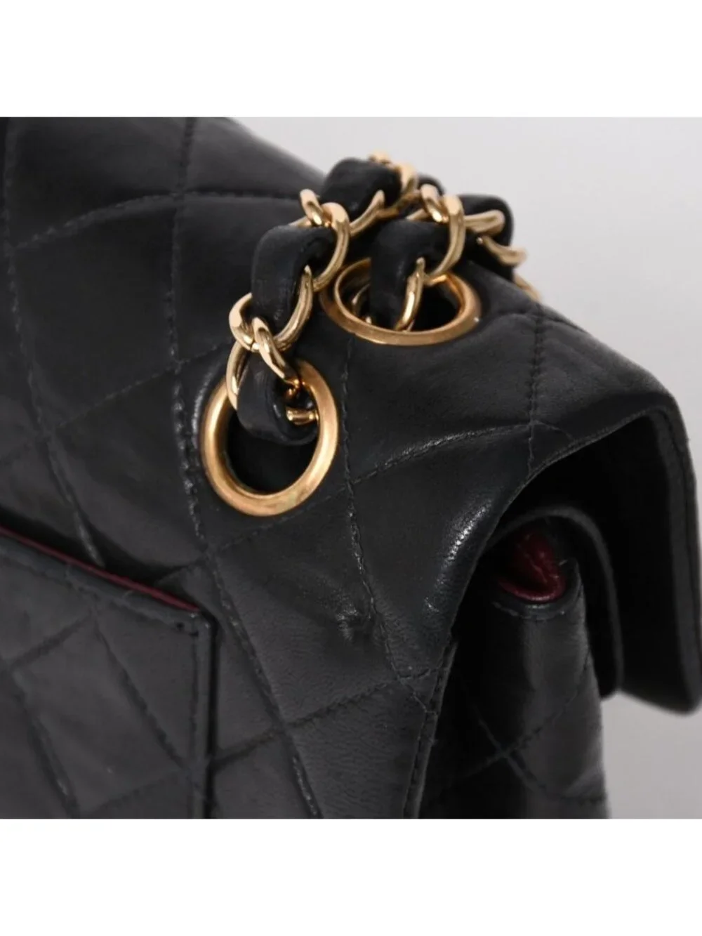 Chanel Quilted 23 Double Flap Chain Shoulder Bag CC Logo Lambskin Black